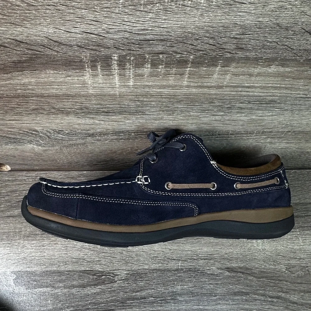 Propet Pomeroy Boat Shoes Mens 15 W(E) Navy Nautical Loafers Orthopedic NEW